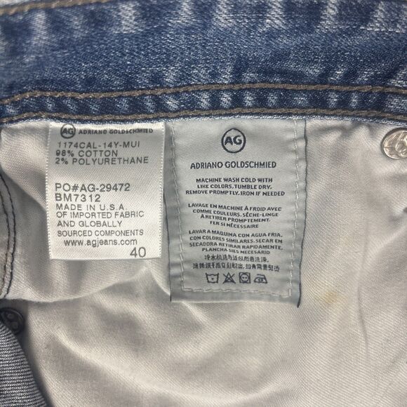 AG Adriano Goldschmied Jeans Mens Size 40 Blue The Graduate Tailored Leg Preppy - Picture 9 of 9